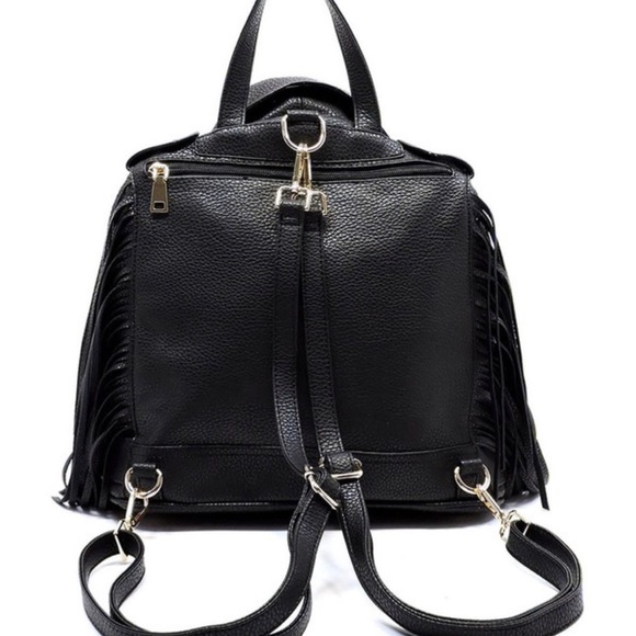 Motorcycle Jacket Fringe Backpack Purse - Picture 4 of 7